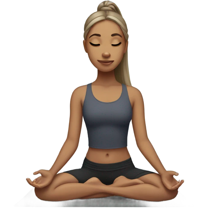 Girl with long hair doing yoga emoji
