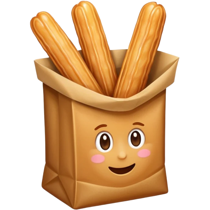 Des churros au caramel dans un sac en papier emoji