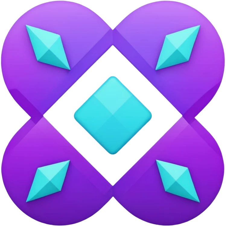 
purple and cian symbol correct emoji