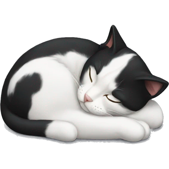 tuxedo cat sleeping emoji