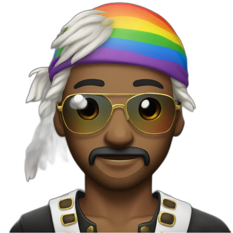 gay pirate with a rainbow eye patch emoji