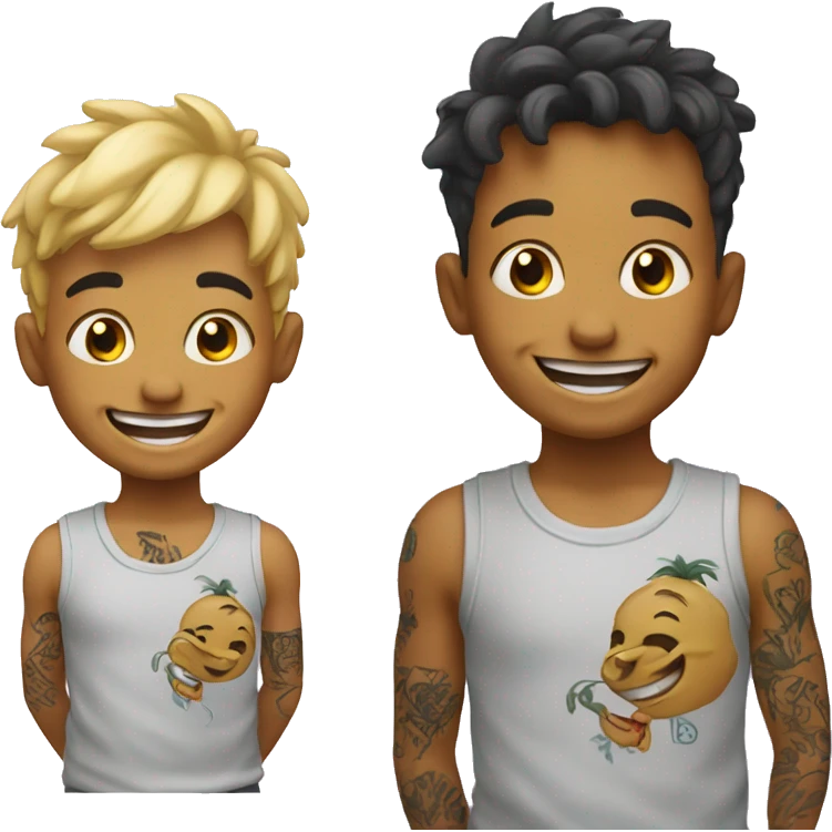Happy boy + tattoo  emoji