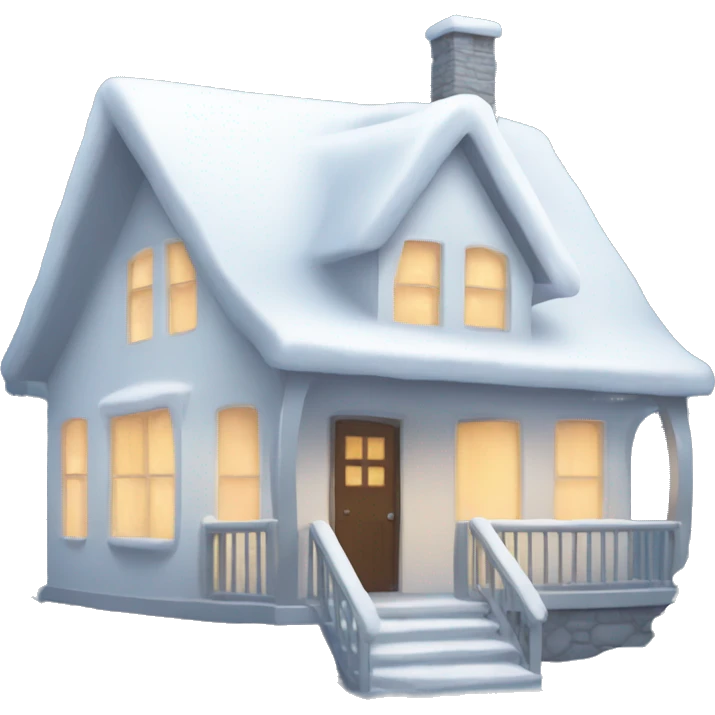 Cozy white winter house  emoji