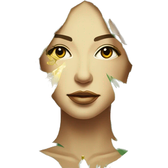  Hemp 420 lady face melting gold drizzle kintsugi palm leaves tropical made of 420 origami newspaper roses hemp leaves lantern fairy lights burning paper and hemp leaves in hair emoji