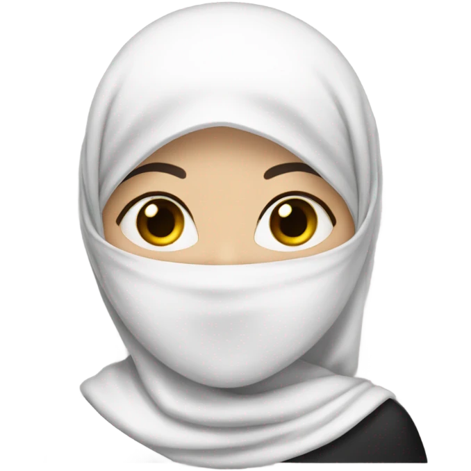Girl with black hijab, dark eyes and white skin emoji