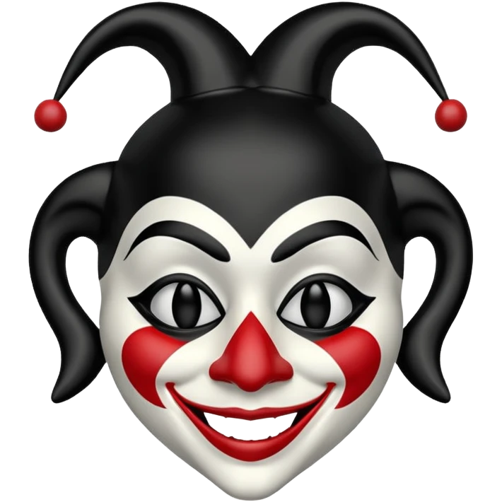 Jester mask black and white emoji