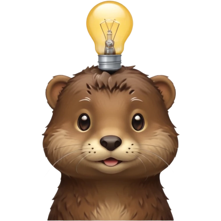 otter with lightbulb on the head emoji
