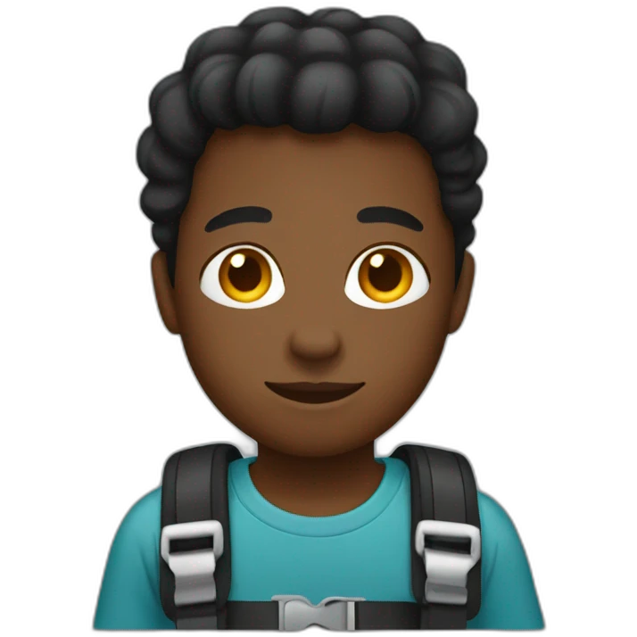 black kid wearing seatbelt emoji