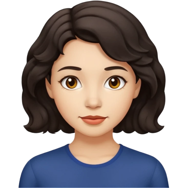 dark short wavy hair woman emoji