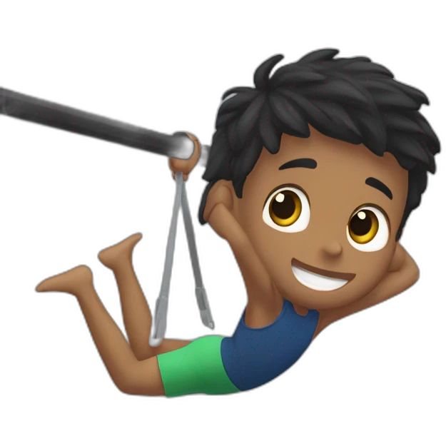boy mixrace in front lever on drawbar emoji