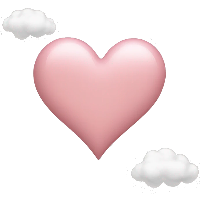 light pink heart with three white clouds emoji