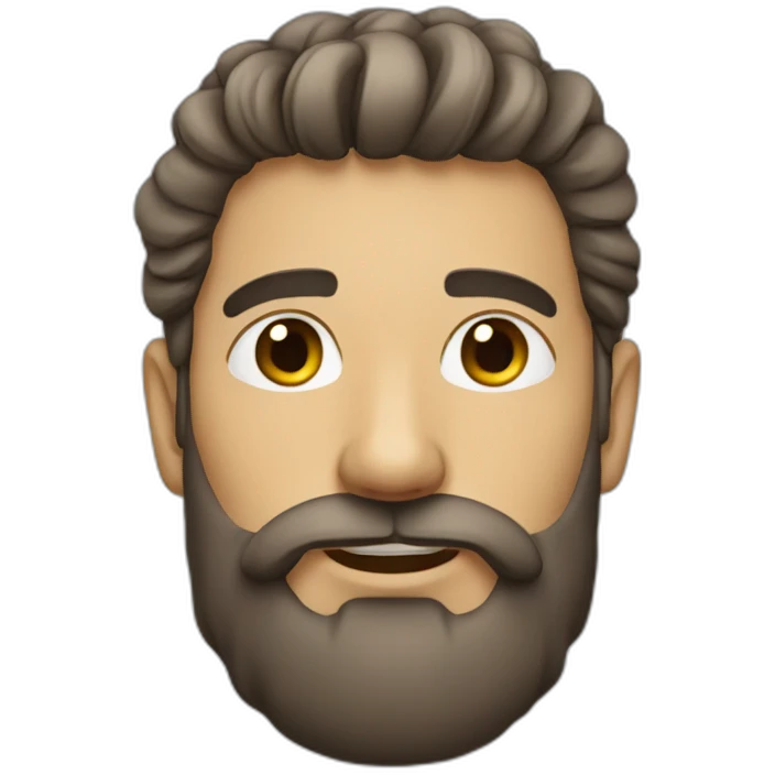 homme avec barbe et chignon emoji
