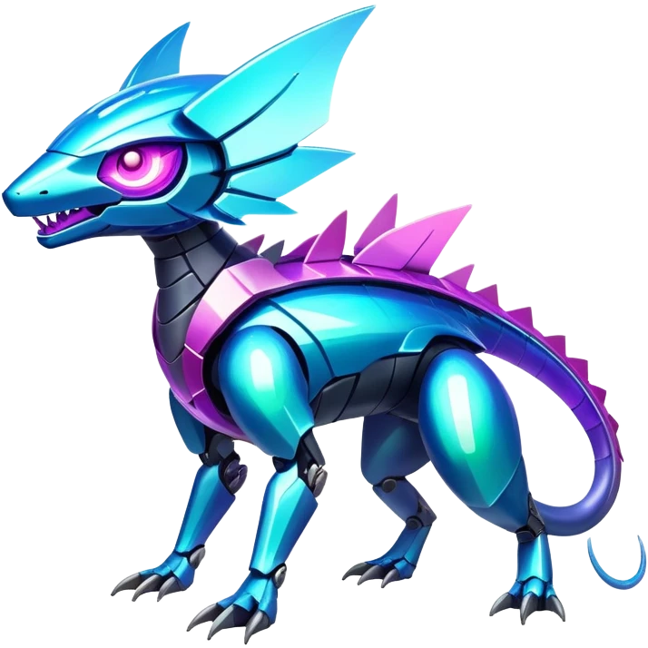  Epic legendary rare glowing mechanical Shiny sparkly transparent bioluminescent luminescent vibrant bright pastel dark exotic iridescent colorful gradients futuristic modern metallic glossy glittery fantasy-cyber-Fakémon-Pokémon-Vernid-creature emoji