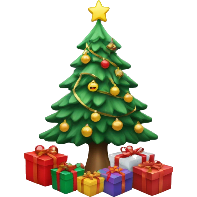 Christmas tree with presents underneath  emoji