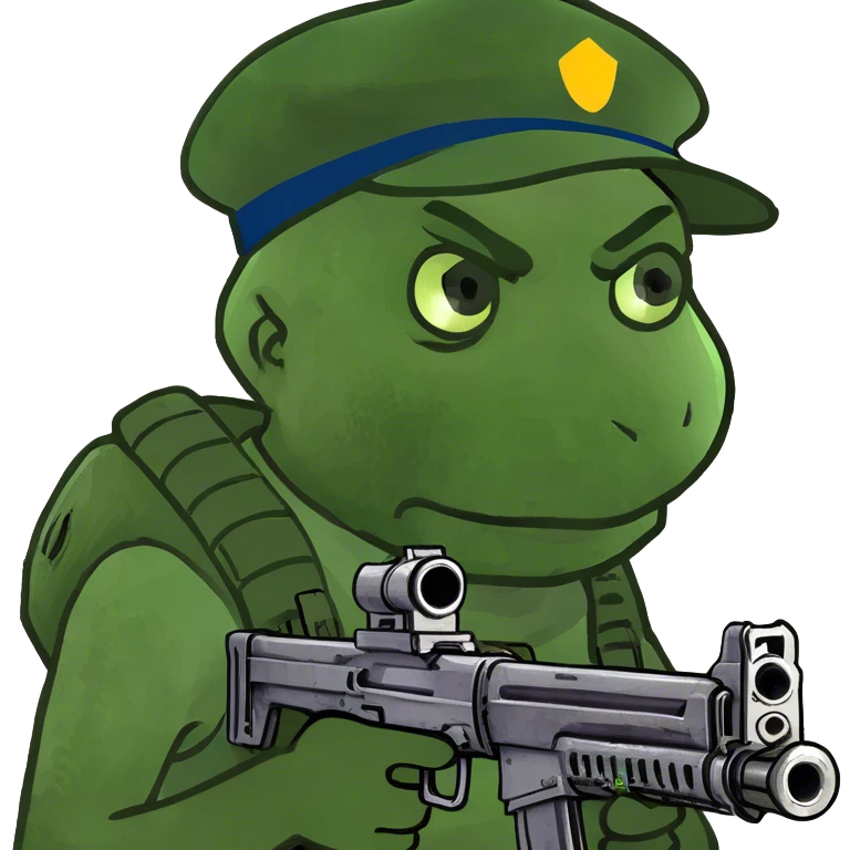 Teenager holding a machine gun emoji