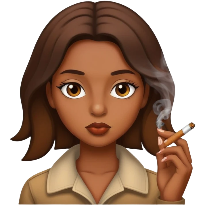 Black girly smoking weed emoji