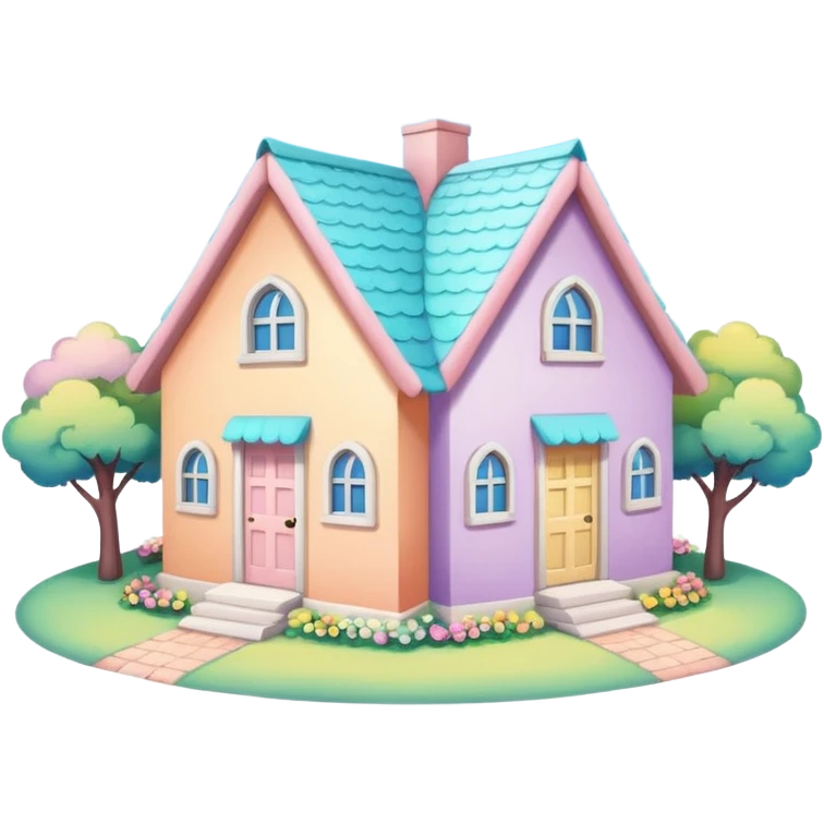 Pastel Roof Cottages emoji