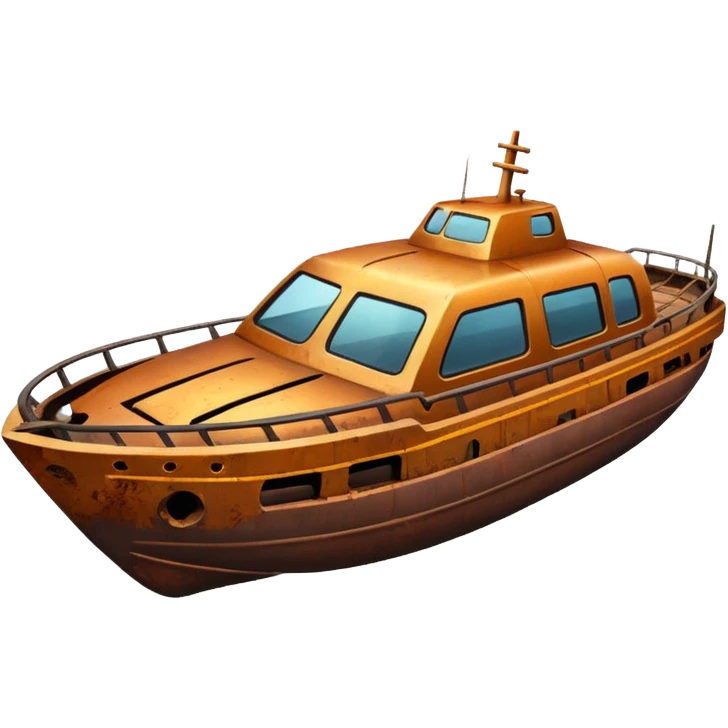 Автомобиль распиленный пополам, плывет на корабле  emoji