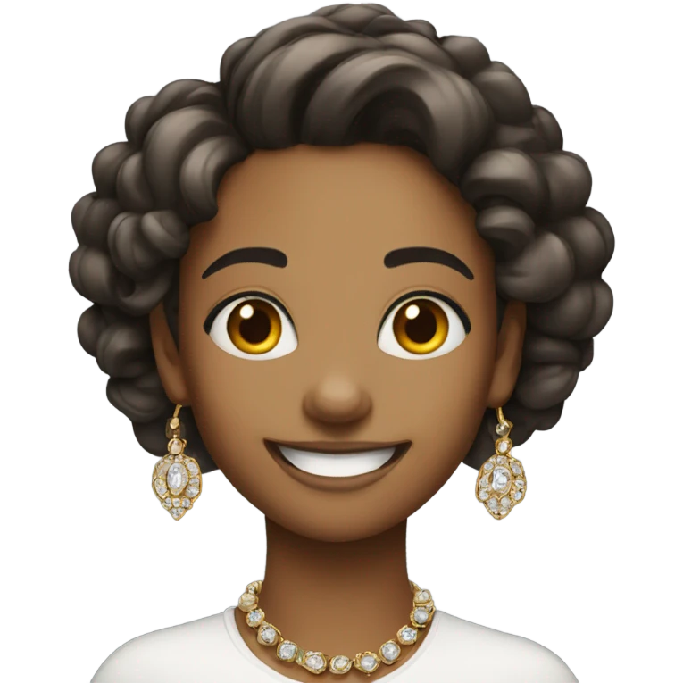 smiling girl with jewelry emoji