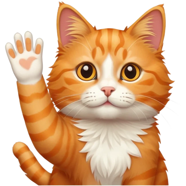 Cat hand wave emoji