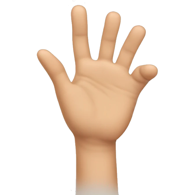 close the thumb, index and little  fingers emoji