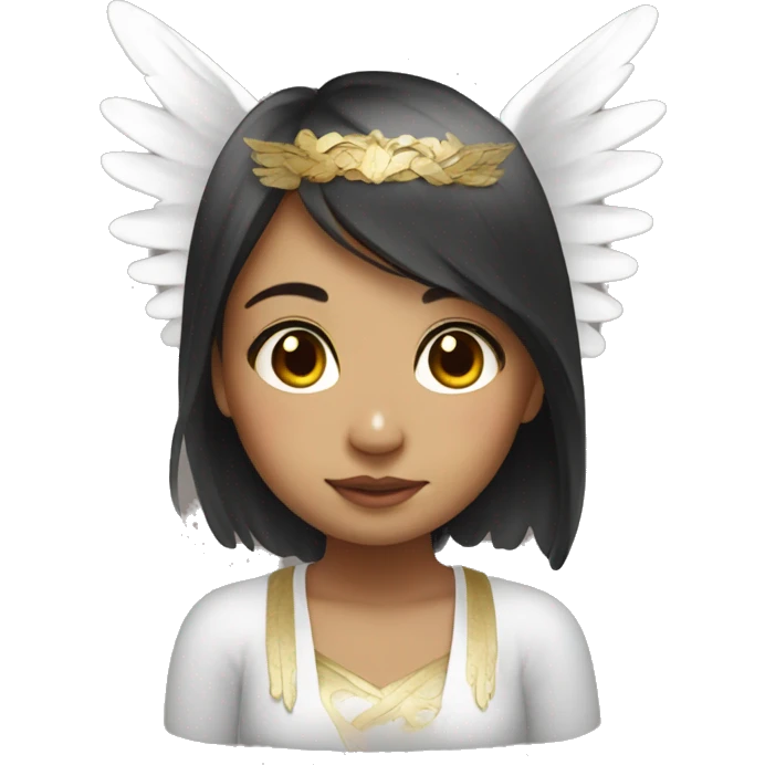 South East Asian girl with angel wings emoji
