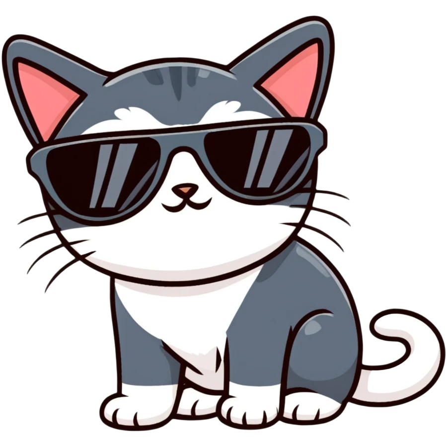 Cat with sunglasses emoji