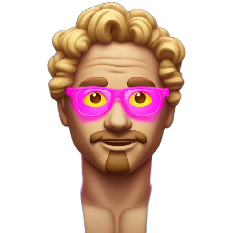 Juicy booty neon sign style man emoji