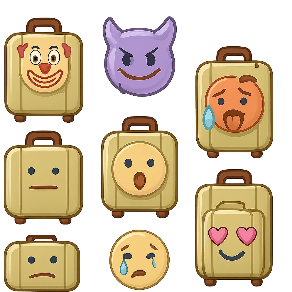 Pale olive suitcases  emoji