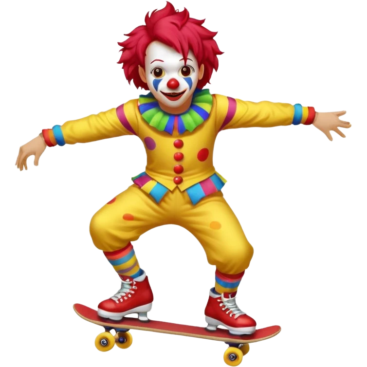 skater clown skating yellow emoji