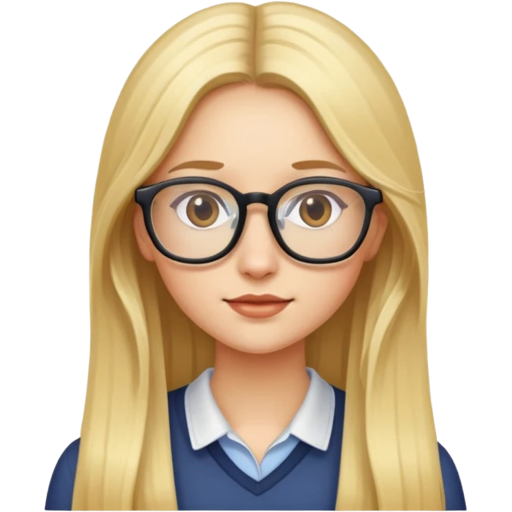 girl with long blond hair and glasses emoji