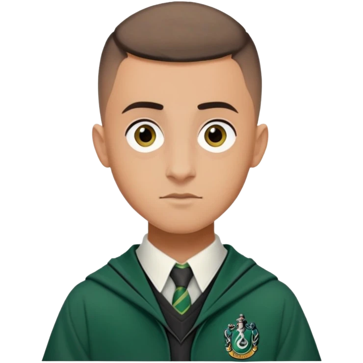 louis cordice is Blaise Zabini in harry potter, wear hogwarts slytherin uniform, Buzz Cut hair emoji