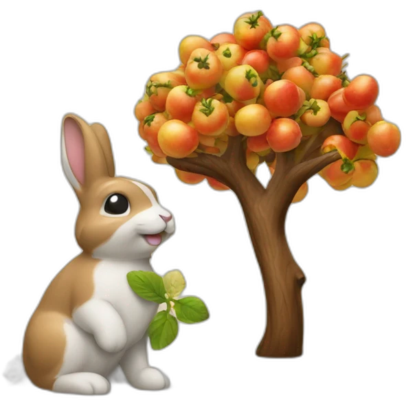 Fretchen und Hase zusammen unter einen kirschbaum emoji