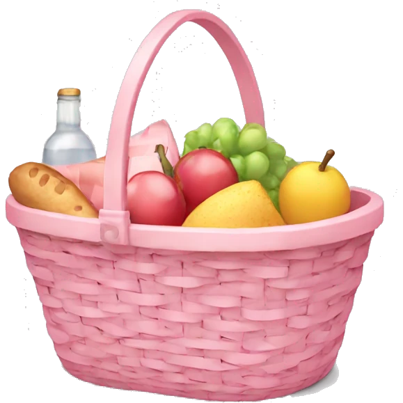 Picnic light pink basket emoji