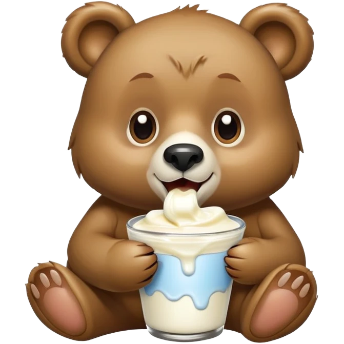 Bear eat yogourt  emoji