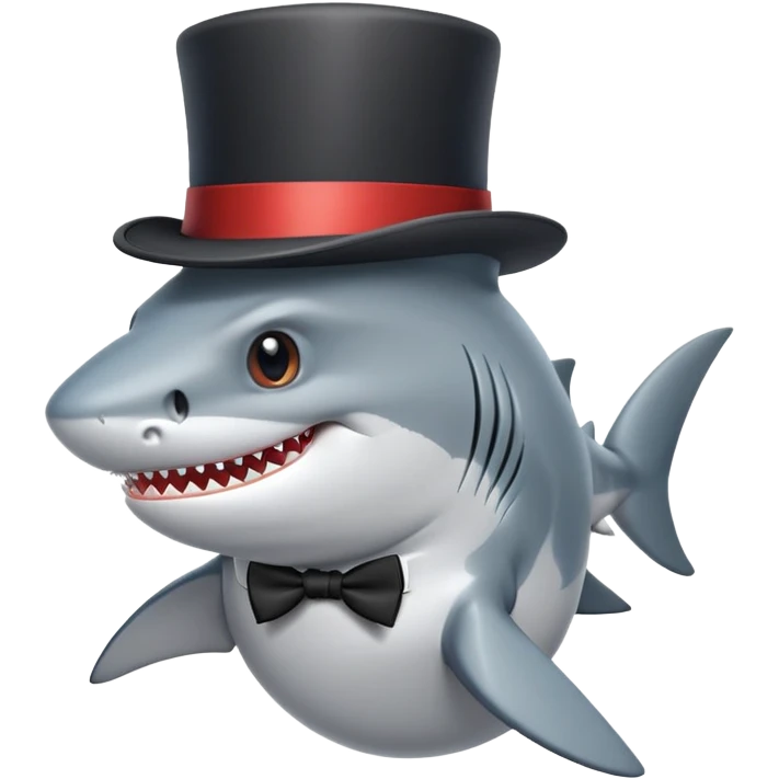 shark wearing a top hat emoji