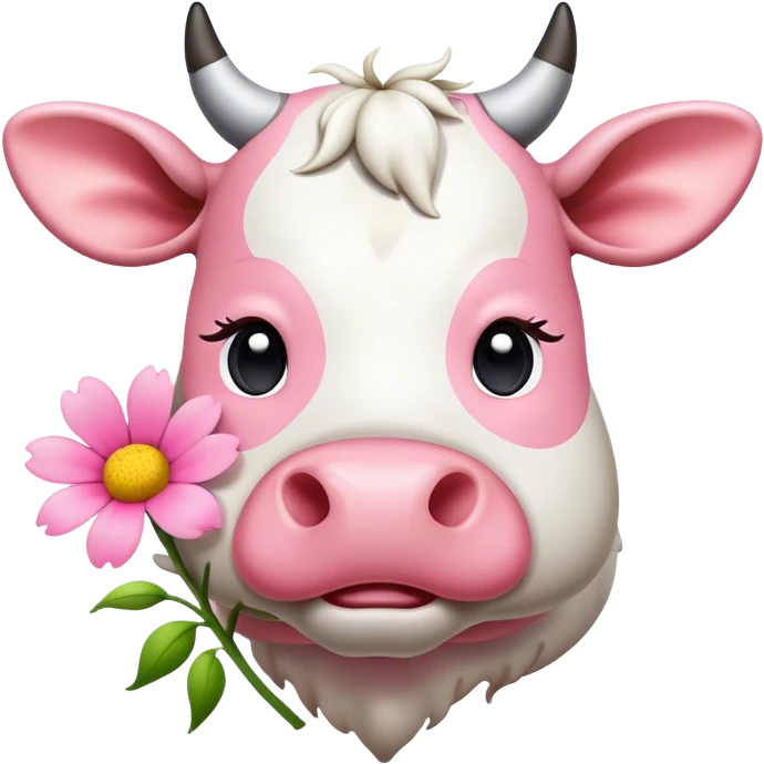  cow utter with flower coming out emoji