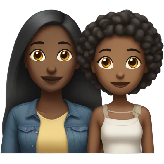 Black daughter and mother emoji