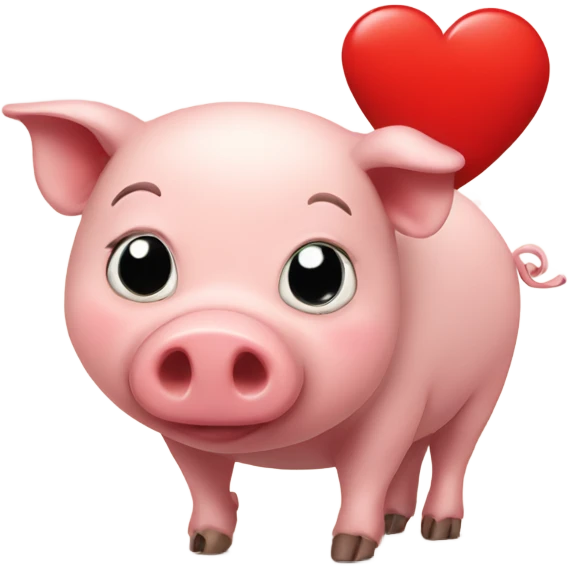 Pig with red heart emoji