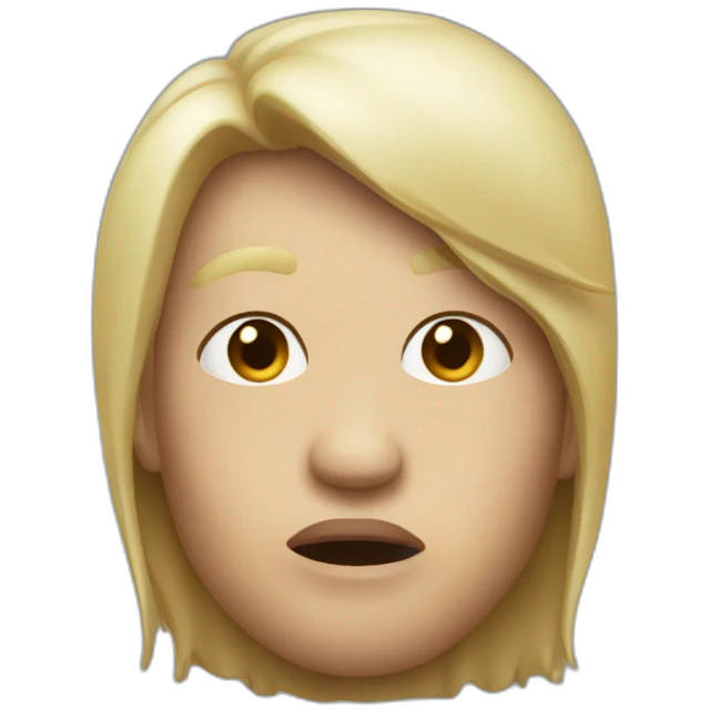 Mhmm head shake lip pursed emoji