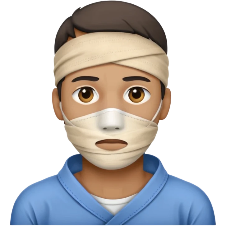 Man with bandage over his eye emoji
