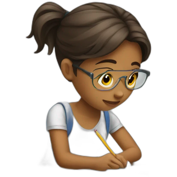 girl doing homework emoji