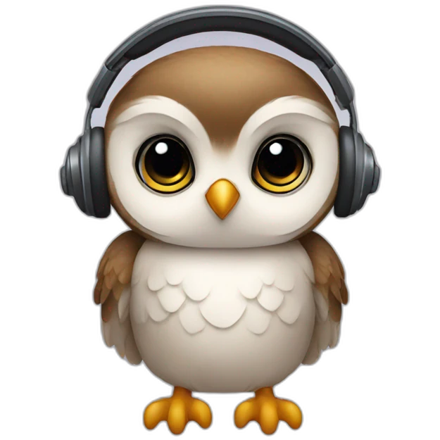 baby owl-with-headset emoji
