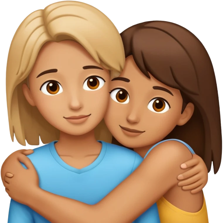 two friends hugging emoji