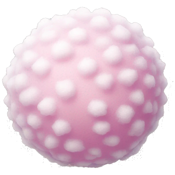 Pink snowball emoji