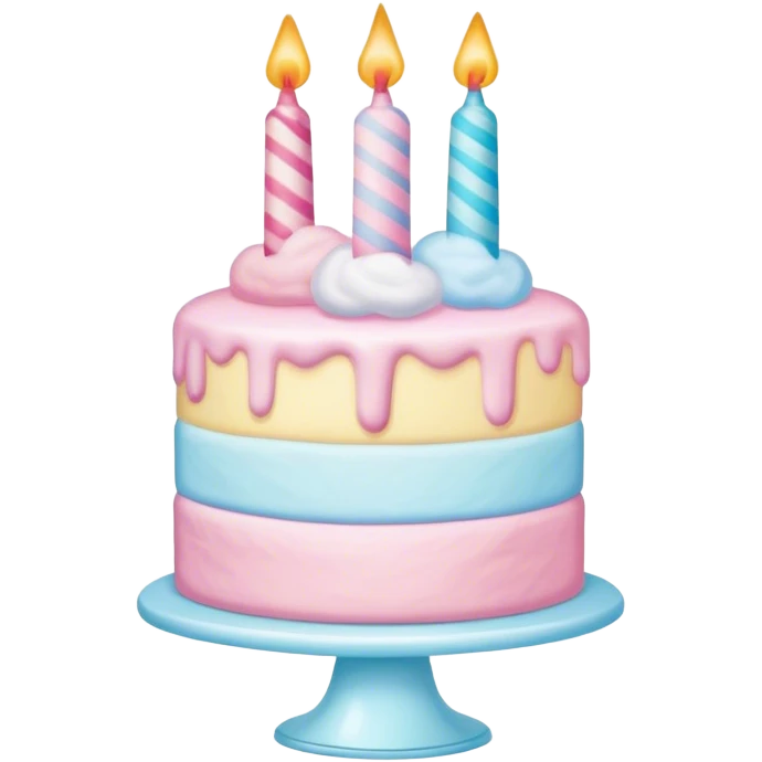 Realistic cotton candy birthday cake emoji