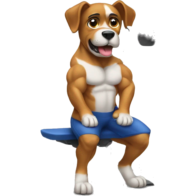 Dog bench pressing  emoji