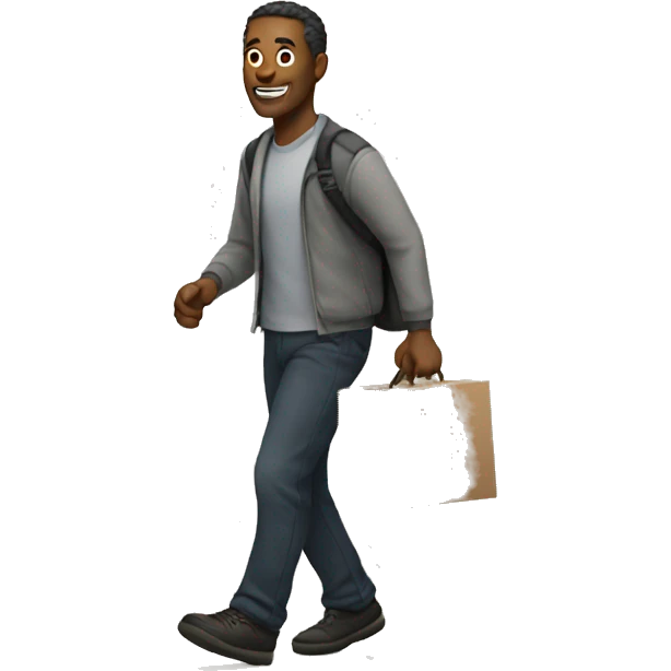 man leaving out the door emoji