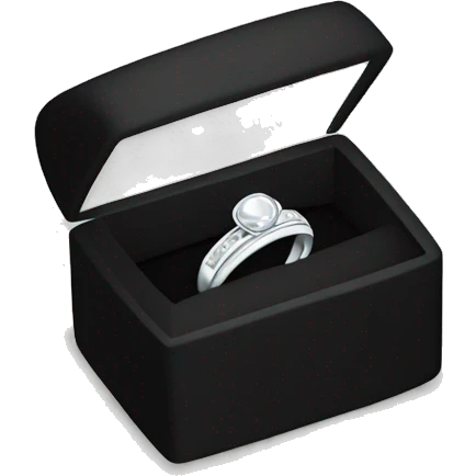 silver wedding band in a black ring box emoji