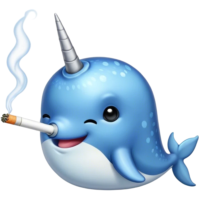 A narwhal smoking a joint  emoji